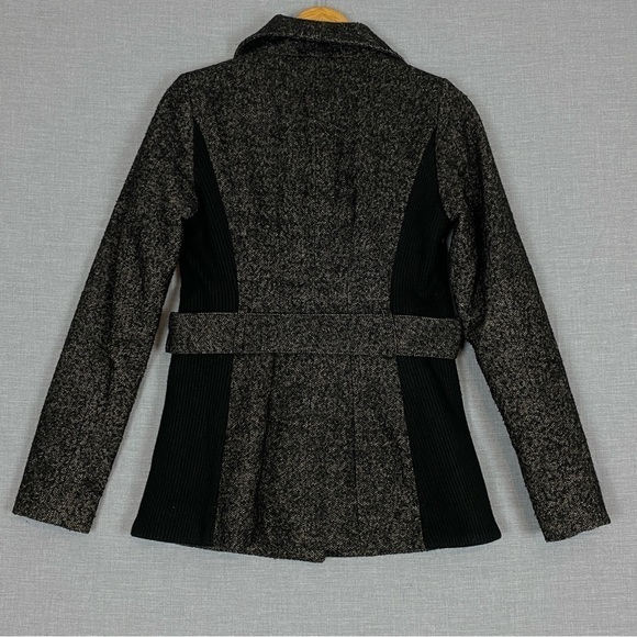 Smart Set Belted Jacket Coat Sz XS Wide Lapels Snap Close Cropped Trench Style - Picture 3 of 12